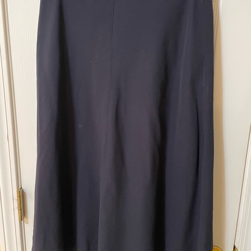 Peter Nygard Black Pure New Wool A-Line Midi Skirt Size 10 🖤 Classic